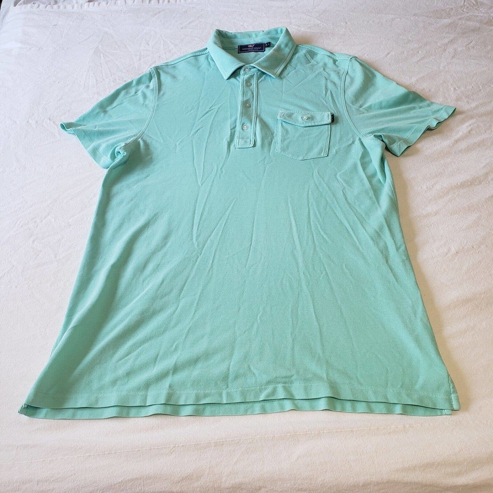 Vineyard Vines Mens Size Large Pastel Green Polo Logo Whale